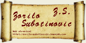 Zorilo Subotinović vizit kartica